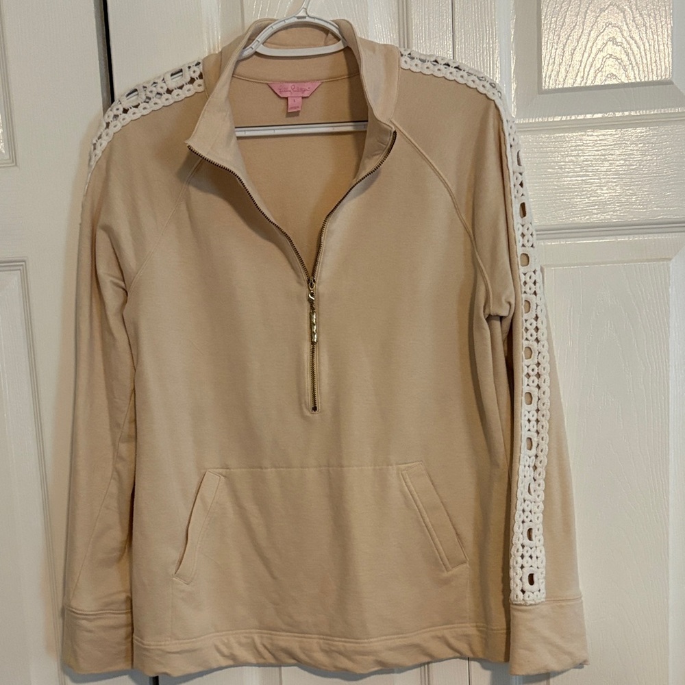 Lilly Pulitzer Beige Sweater with Pink Label